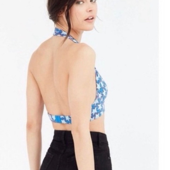 Out From Under Urban Outfitters Blue Star Halter Bralette M - Picture 5 of 9